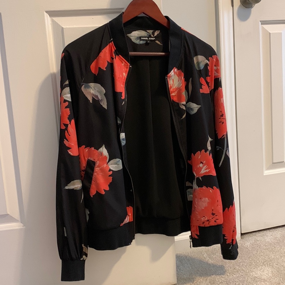 Floral Bomber Jacket with Pockets from NYC UWS Boutique
